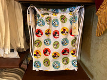 Load image into Gallery viewer, Fab Four Character “Sticker” Drawstring Backpack