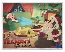 Load image into Gallery viewer, Disney Throw Blanket - Mickey and Friends Holiday - Season's Greetings
