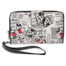 Load image into Gallery viewer, Mickey and Minnie Mouse Newsprint Wallet