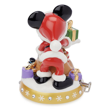 Load image into Gallery viewer, Disney Parks Holiday Christmas Porcelain Santa Mickey Musical Figurine
