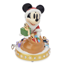 Load image into Gallery viewer, Disney Parks Holiday Christmas Porcelain Santa Mickey Musical Figurine