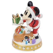 Load image into Gallery viewer, Disney Parks Holiday Christmas Porcelain Santa Mickey Musical Figurine
