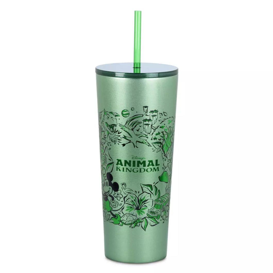 Disney World 4 Parks Starbucks 24 oz Clear Tumbler 2020 HTF Straw