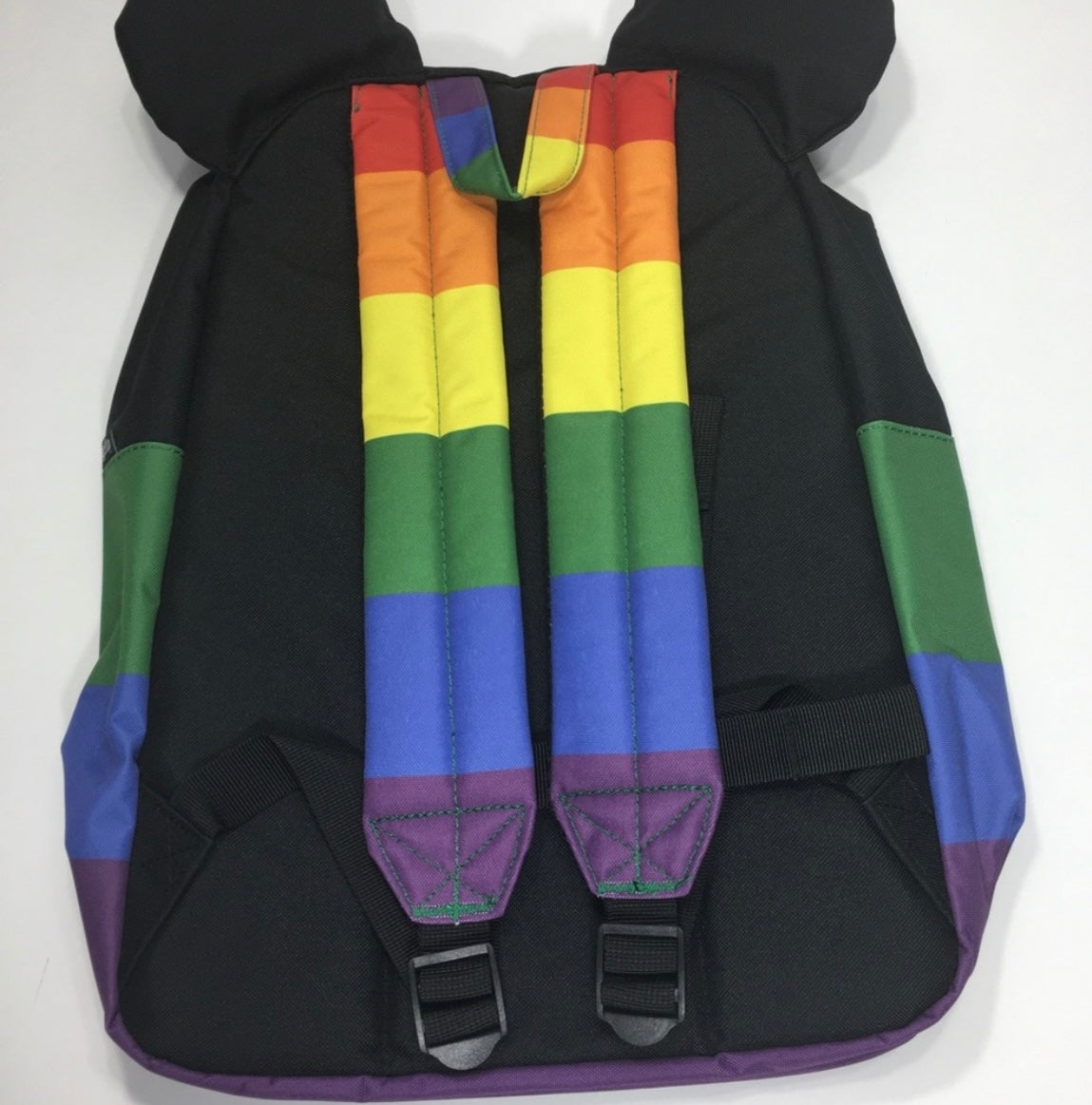 Loungefly Disney Colab Mickey Mouse‎ Rainbow Pride Nylon Large Backpack Mickey Mouse Pride Backpack, Rainbow Flag Bag, Pride Bags  main image 3