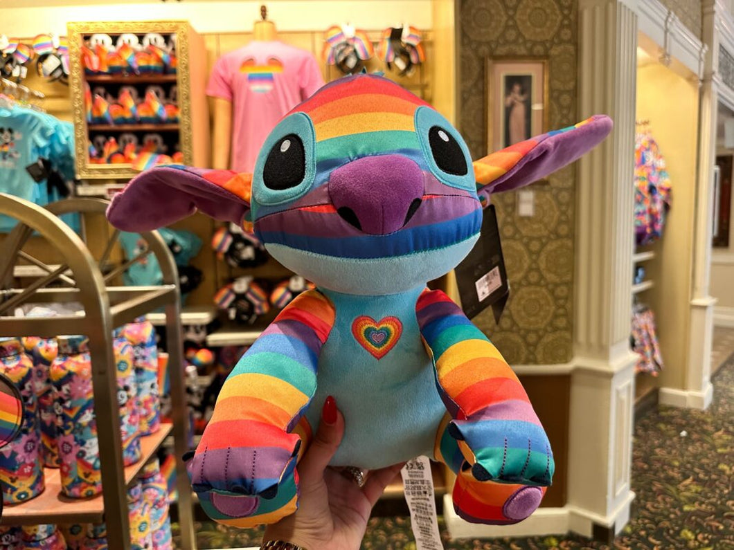 Disney Parks Rainbow Pride Collection Stitch Plush – 15 3/4”