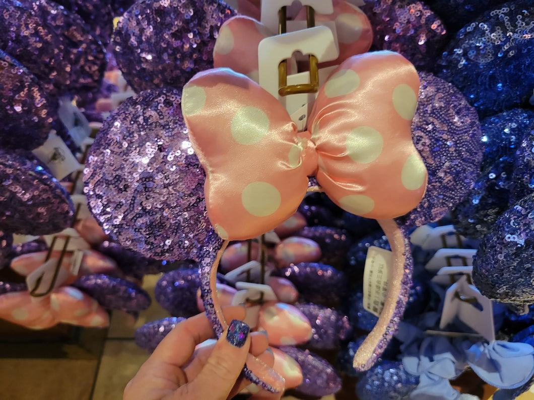 Disney Park Minnie Ear headband Violet Sequin