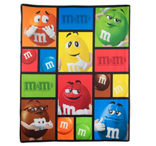 Load image into Gallery viewer, M&amp;M&#39;s World Big Face Characters Fleece Blanket

