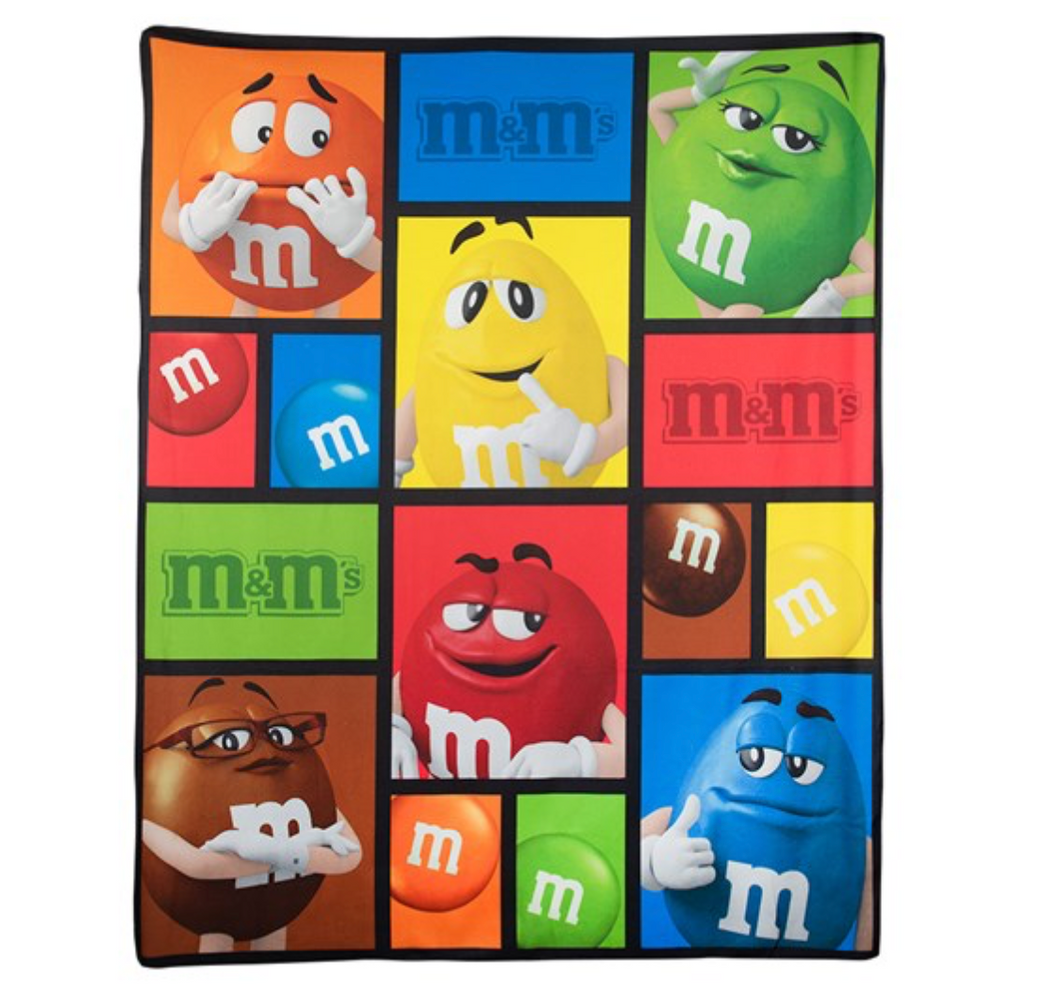 M&M's World Big Face Characters Fleece Blanket