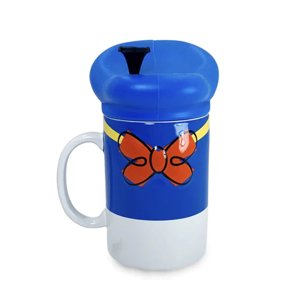 Disney Parks Donald Duck Hat Ceramic Coffee Tall Mug with Lid