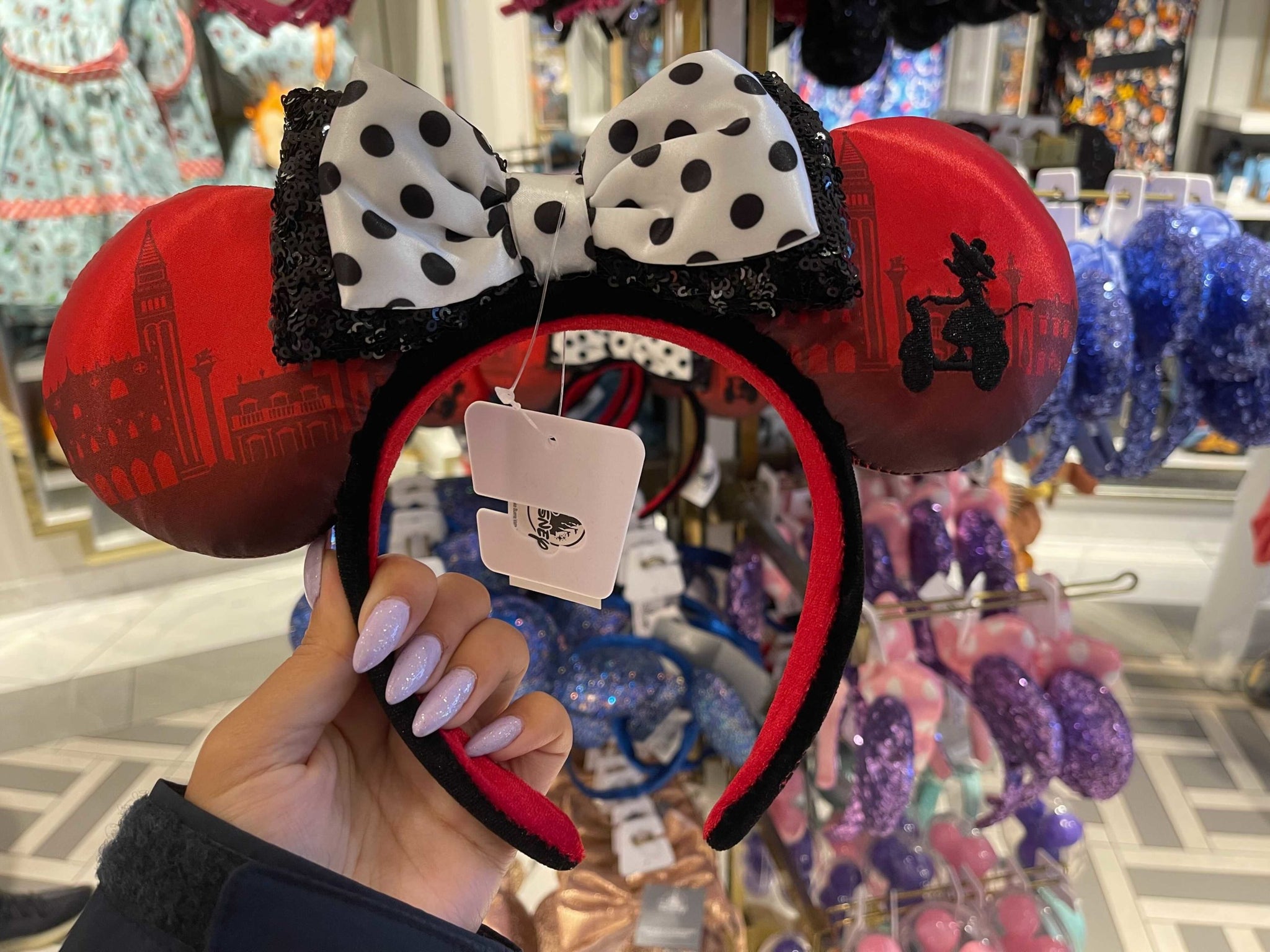 Ciao Ears Disney Parks Epcot Italy Minnie Ciao Bella Dots Ears  main image 3