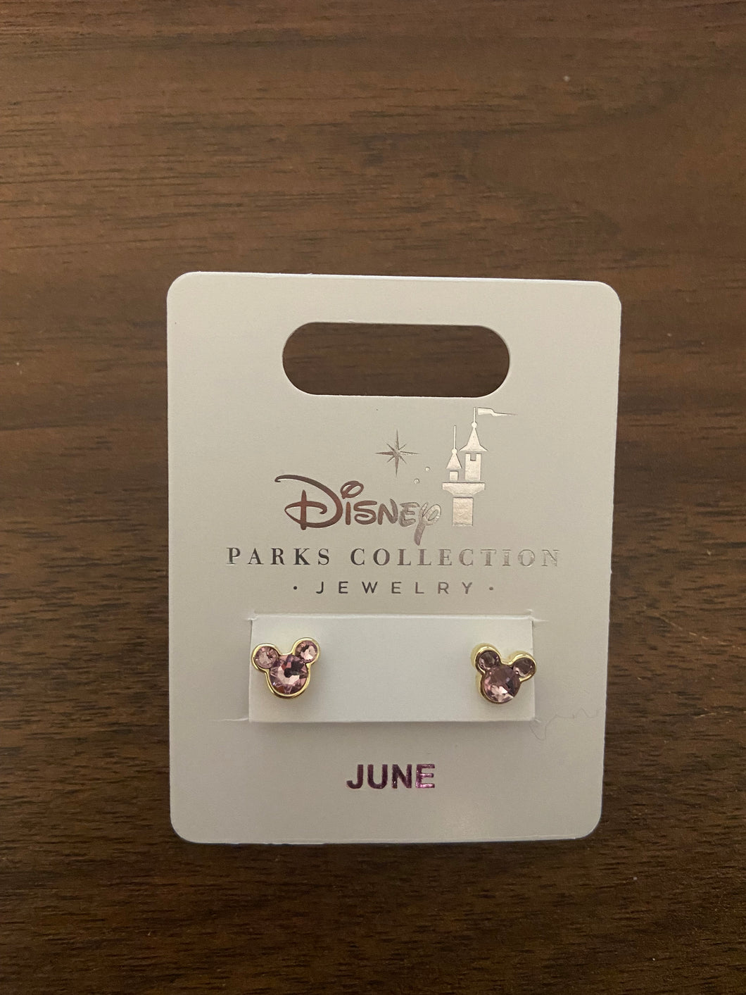 Mickey Mouse Earrings June Birthstone