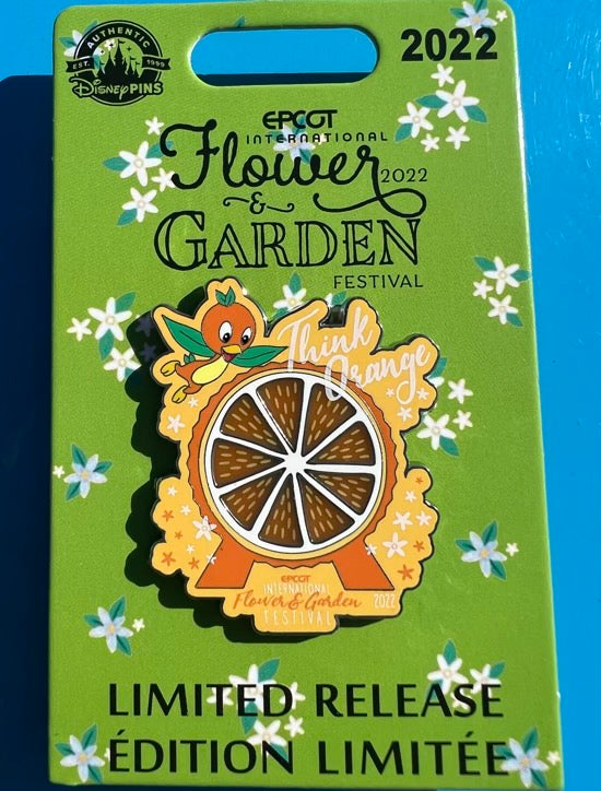 Epcot Flower & Garden Festival 2022 Limited Edition Orange Bird Pin