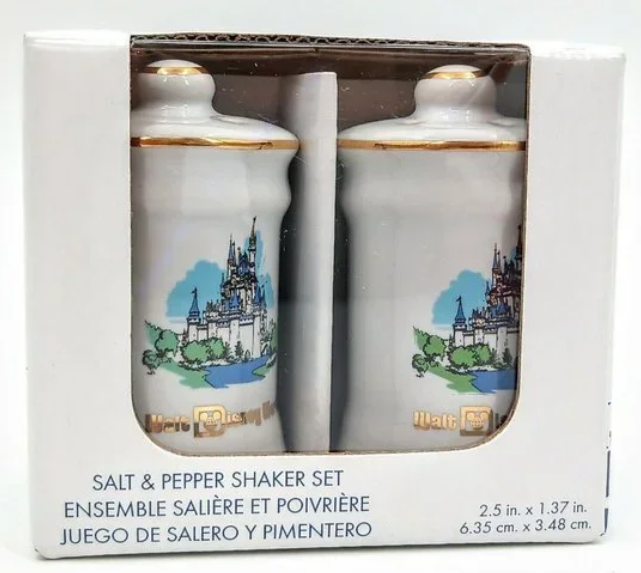 Walt Disney World Park 50th Anniversary Vault Castle Salt Pepper Shaker Set