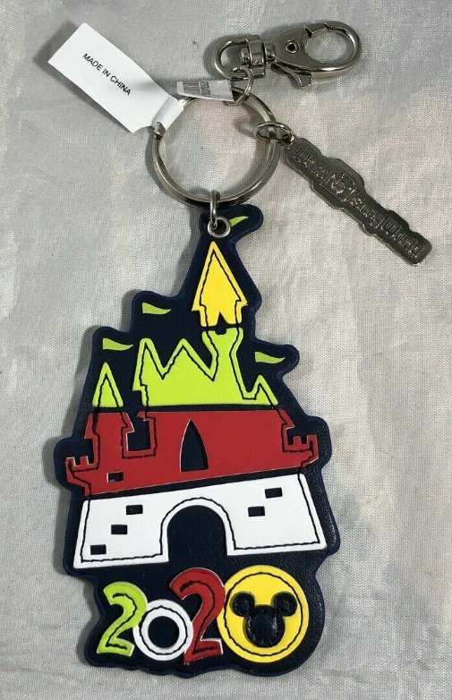 Walt Disney World 2020 Colorful Castle Clip On Leather Keychain