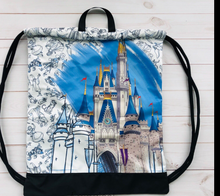 Cargar imagen en el visor de la galería, Disney Ink &amp; Paint Cinderella Castle Drawstring Backpack Bag

