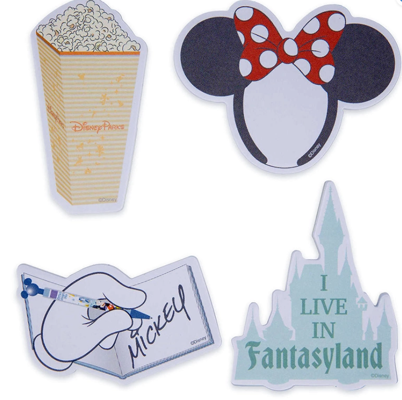 Disney Notepad 4 Pc. Set - Disney Parks Icons Minnie Ears Autograph Book Popcorn Castle