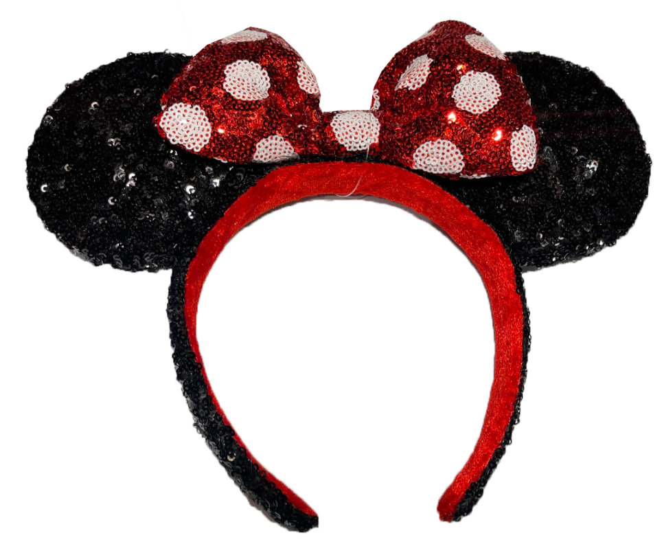 Disney Ears Headband - Minnie Mouse - Sequin Polka Dot Bow