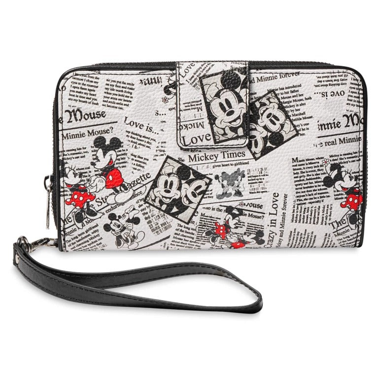 Mickey and Minnie Mouse Newsprint Wallet