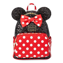 Cargar imagen en el visor de la galería, Minnie Mouse Sequin and Polka Dot Mini Loungefly Backpack

