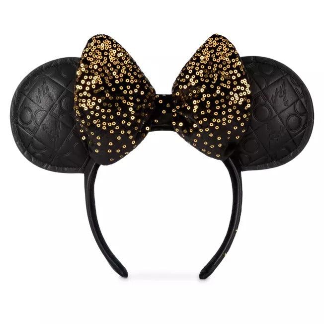 Walt Disney World 50th Anniversary Luxe Collection Black Minnie Ear Headband