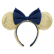 Cargar imagen en el visor de la galería, Minnie Mouse Sequin Ear Headband For Adults – Gold &amp; Blue – Walt Disney World 50th Anniversary
