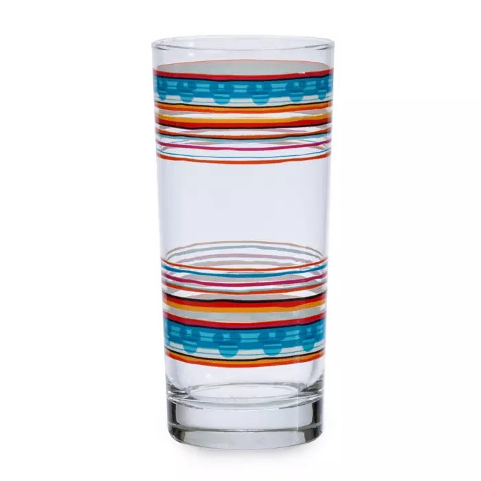 Mickey Mouse Icon World Showcase Mexico Striped Glass Tumbler