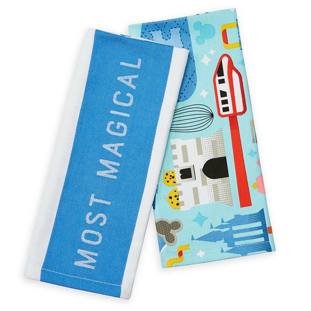 Disney Parks Most Magical Place Attractions Kitchen Towels Set