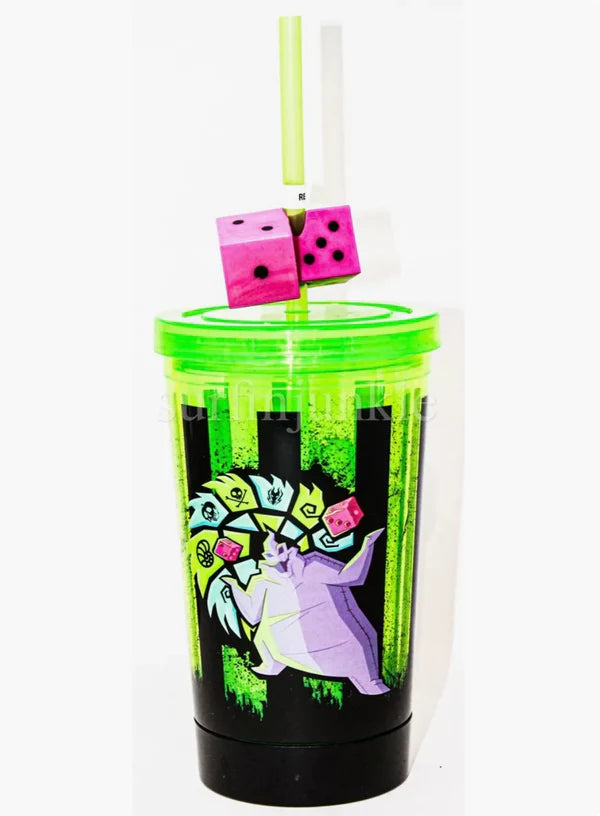 Disney Parks Oogie Boogie Bash Tumbler light Up Cup Dice Straw
