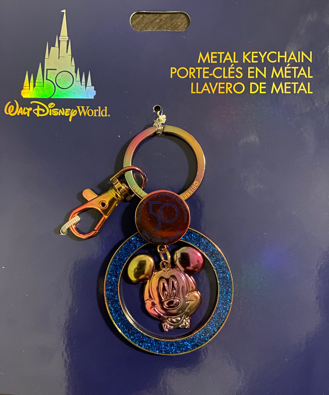 Walt disney world 50th anniversary metal keychain