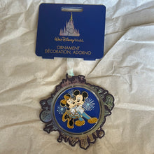 Load image into Gallery viewer, Mickey and Minnie 50th Metal Round Ornament
