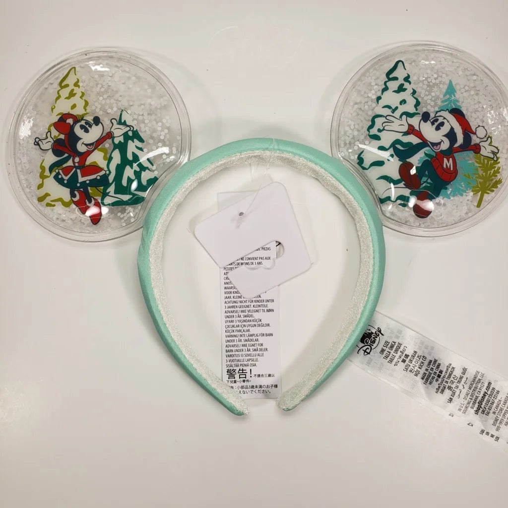 Disney Parks Snow Mickey & Minnie Christmas Holiday Ears Headband