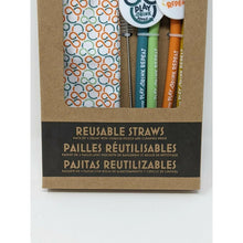 Cargar imagen en el visor de la galería, Disney Play Drink Repeat Reusable Straw 4 Pack With Pouch
