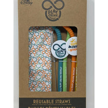 Cargar imagen en el visor de la galería, Disney Play Drink Repeat Reusable Straw 4 Pack With Pouch
