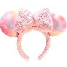 Cargar imagen en el visor de la galería, Disney Parks Tie Dye Pink Sherpa Headband Ears
