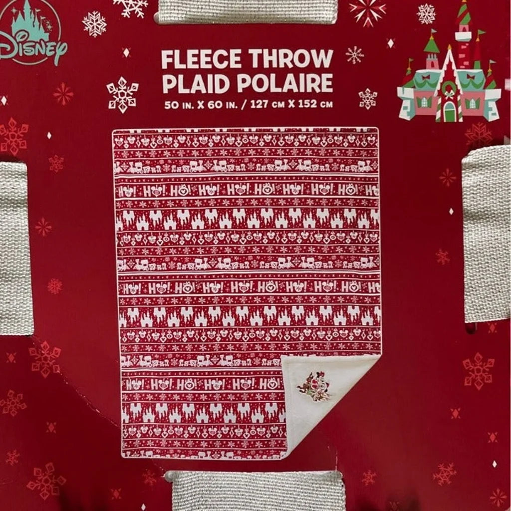 Disney Christmas Fleece Throw Plaid Polaire
