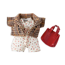 Cargar imagen en el visor de la galería, Disney NuiMOs Outfit Floral Jumpsuit and Plaid Blazer with Red Purse
