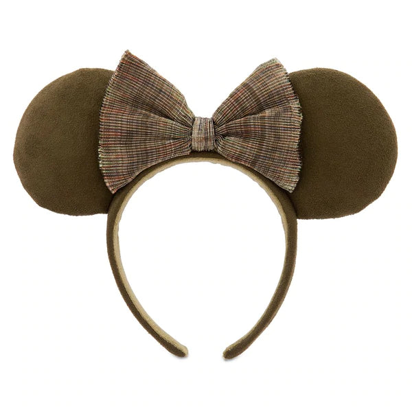 Disney Parks Minnie Mouse Ear Headband with Bow Olive Green