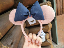Cargar imagen en el visor de la galería, Minnie Mouse Ear Headband for Adults – Denim and Corduroy
