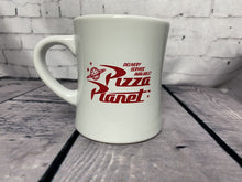 Load image into Gallery viewer, Disney Parks Pizza Planet Coffee Mug White With Red Logo Letters
