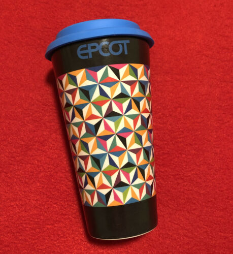 Disney Parks Epcot Spaceship Earth Collection Rainbow Tumbler Mug Cup