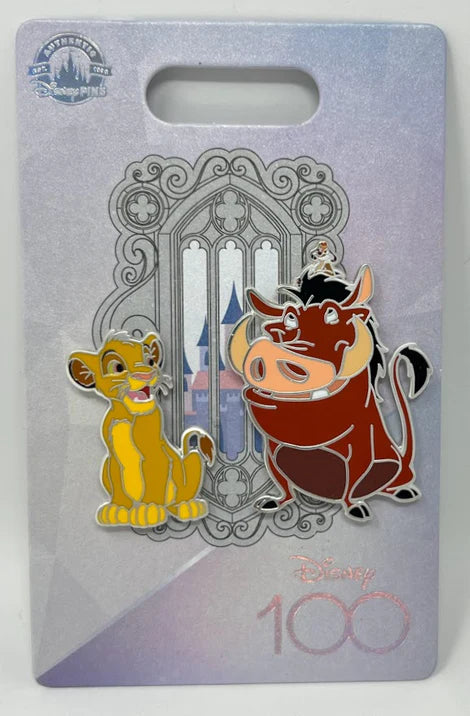 Simba Timon and Pumbaa Disney 100 Disney Pin Set